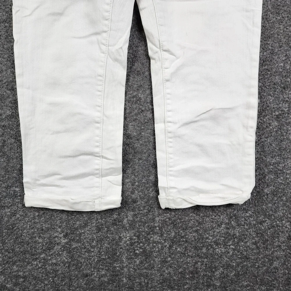 Vintage America Boho Crop Jeans Womens 6 White Mid Rise Stretch Denim Pants